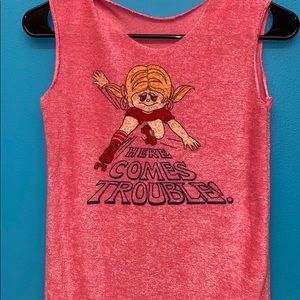 Vintage roller skating terry cloth tank!